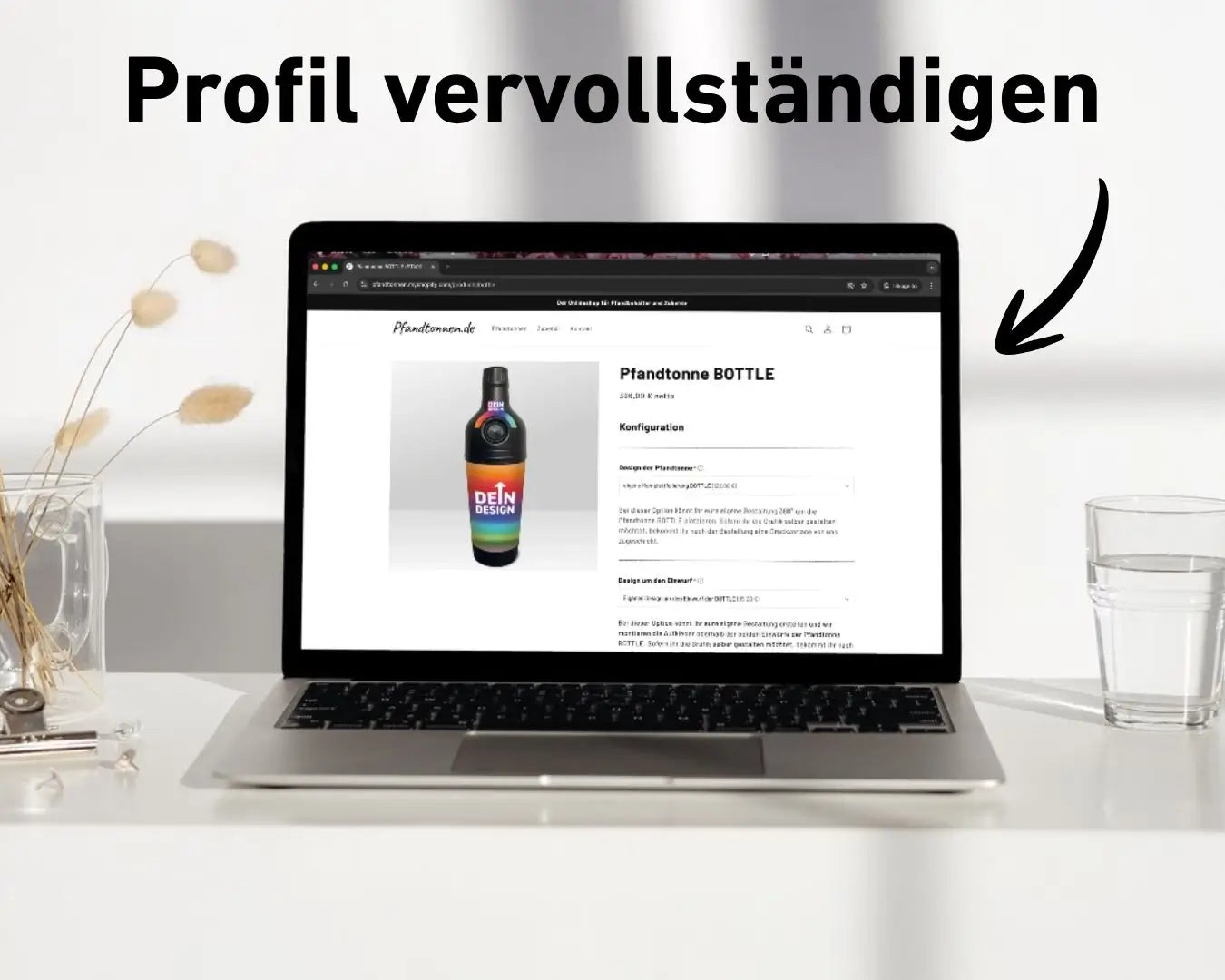 Pfandtonne BOTTLE Konfigurator-Vorschau